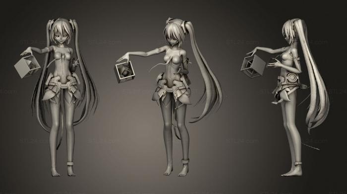 Figurines of girls (Miku2, STKGL_1164) 3D models for cnc